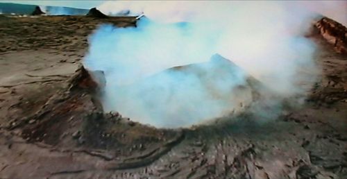 Panoramic view of volcanic landscape