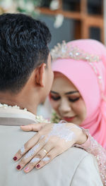Portrait of couple kissing