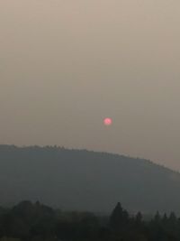 Scenic view of silhouette landscape against clear sky