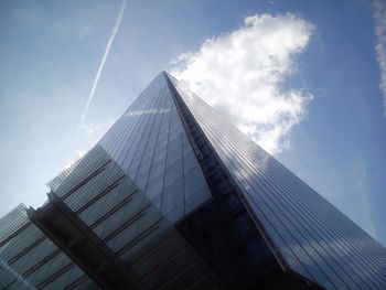 Low angle view of modern building against sky