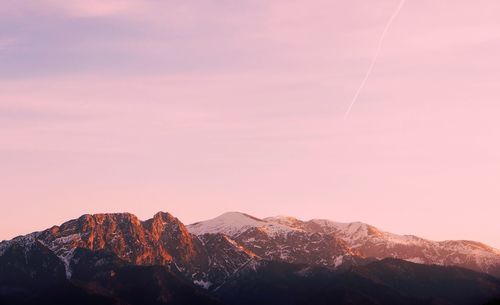 View of mountains against sky during sunset