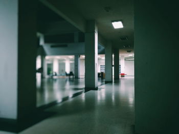 Interior of empty parking lot