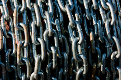 Full frame shot of metal chain