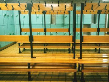 Empty benches in platform