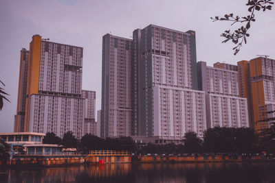 Reflection of buildings in city