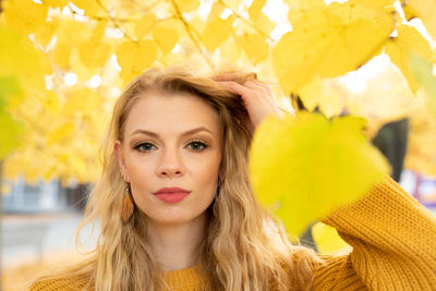 Close-up portrait of young woman