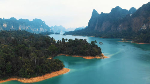 Scenic view of mountain range against sky