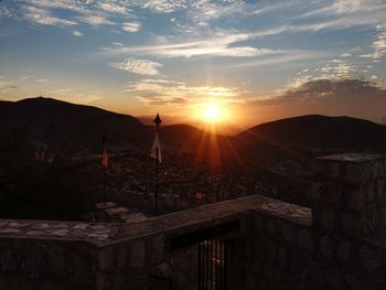 View of city during sunset