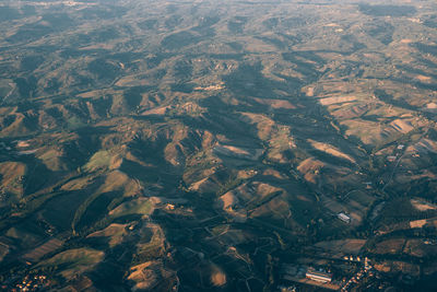 High angle view of land