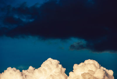 Low angle view of cloudscape against blue sky