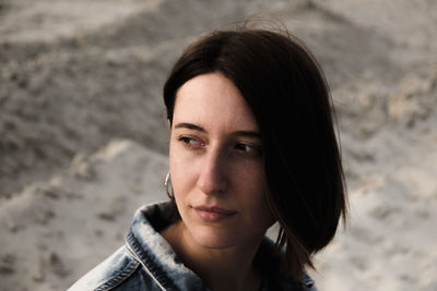 Close-up portrait of a beautiful young woman