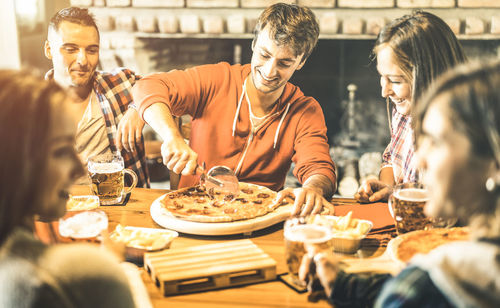 Group of people eating food