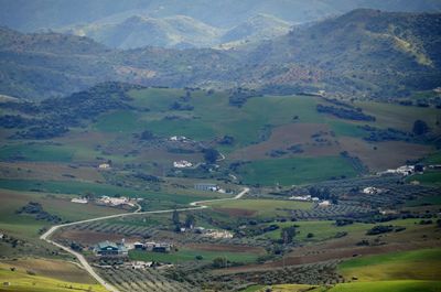 Aerial view of agricultural landscape