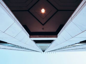 Low angle view of illuminated ceiling