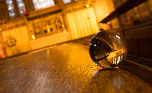 Close-up of ball on table