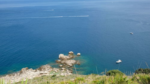 High angle view of sea shore