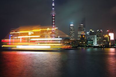 Illuminated city at night