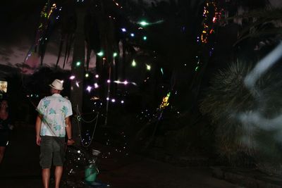 Night view of illuminated street light