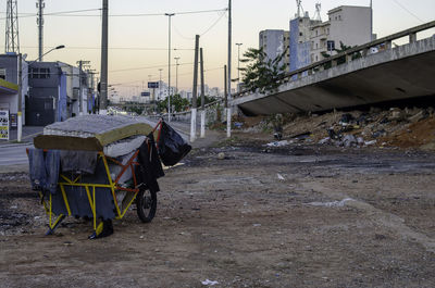 Horse cart in city