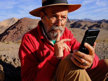 Man using mobile phone