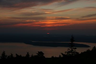 Scenic view of sea at sunset