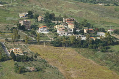 High angle view of townscape