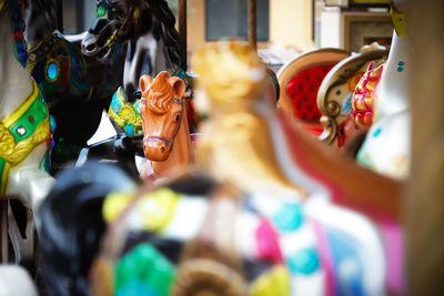 Close-up of figurine for sale in market