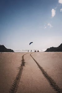 Scenic view of beach against sky