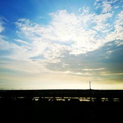 View of calm sea against cloudy sky