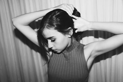 Mother and baby indoors