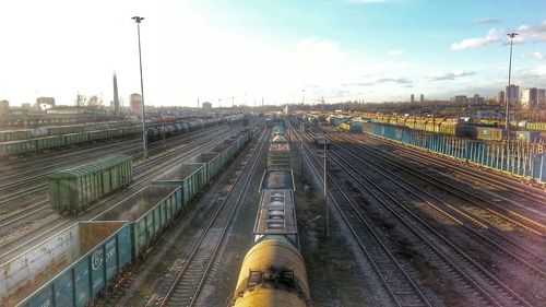 Railroad tracks in city