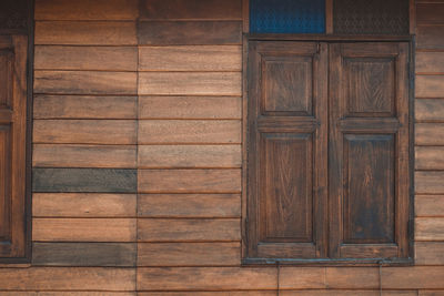 Full frame shot of closed wooden door