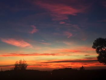 Silhouette of landscape at sunset