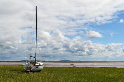 Scenic view of landscape against cloudy sky