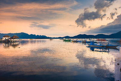 Scenic view of sunset at the coast of busuanga, palawan, philippines.