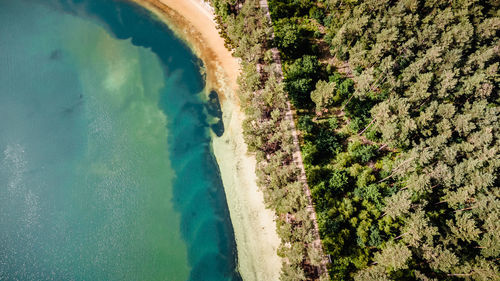 High angle view of beach