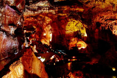 Close-up of rock formation in cave