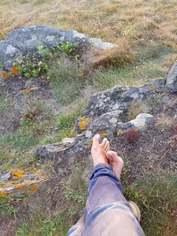 Low section of woman on grass