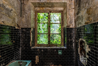 Bath in abandoned aircraft factory