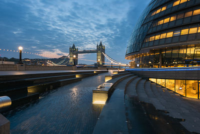 Bridge over river in city