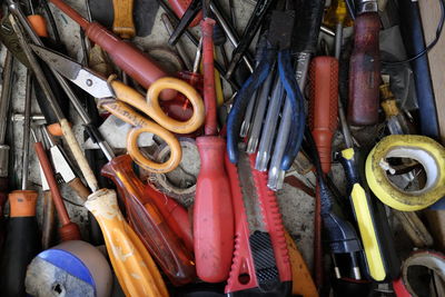 Close-up of work tools