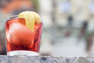 Close-up of drink on table