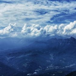 Aerial view of clouds over landscape