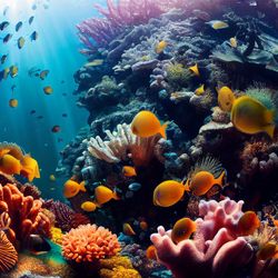 Fish swimming in sea