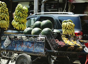 Various fruits for sale at market stall