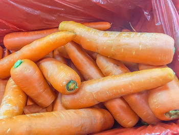 High angle view of vegetables for sale in market