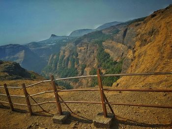 Scenic view of mountains against sky