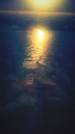 Scenic view of sea at sunset