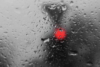 Close-up of wet glass window