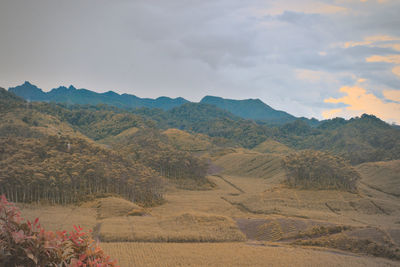 Scenic view of mountains against sky